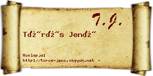 Törös Jenő névjegykártya